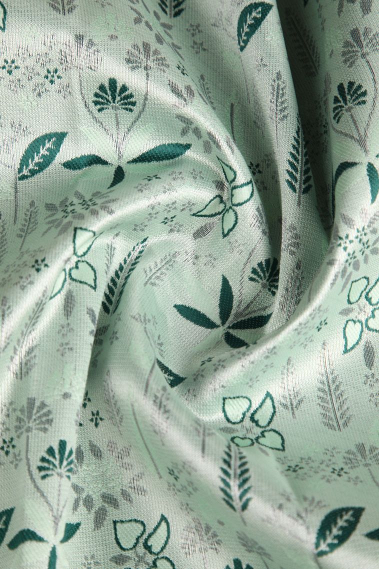 Mint Green Visiri Madippu Silk Sarees with Silver Zari Floral Patterns view 4