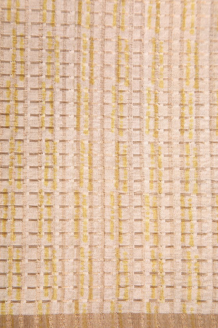 Clay Orange Semi Tussar Silk with Gold Zari Vaira Oosi view 3