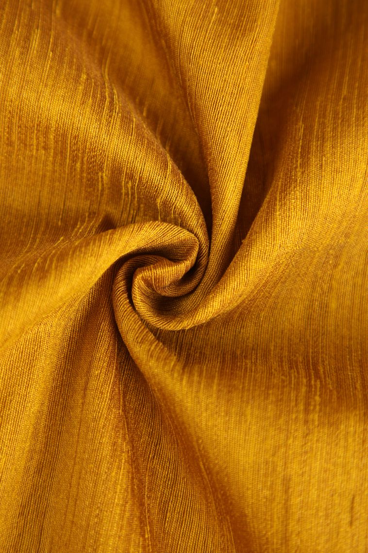 Gold Semi Tussar Silk with Gold Zari Plain view 4