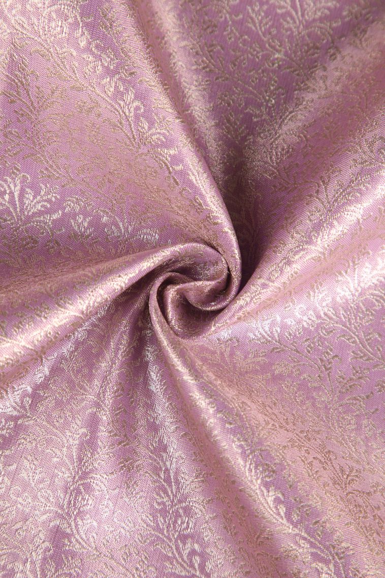 Crepe Pink Tissue Silk Sarees with Gold Zari Floral Patterns view 4