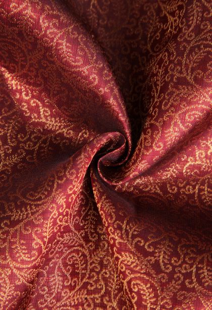 Bindi Red Kanchipuram Silk Sarees with Gold Zari Floral Patterns