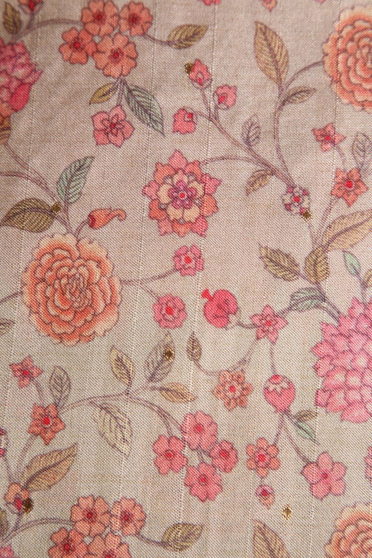 Rose Pink Tussar Saree with Without Zari Zari Floral Puttas view 3