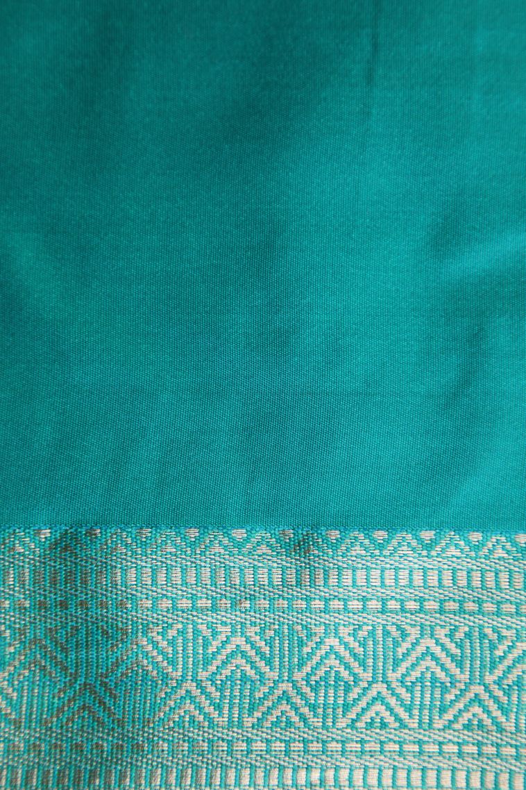 Merigold Orange Apoorva Silk Sarees with Copper Zari Floral Puttas view 3