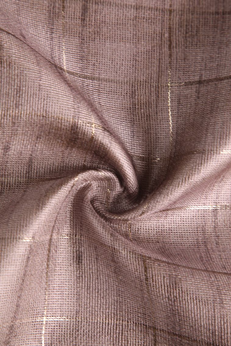 Periwinkle Purple Jute Sarees with Silver Zari Checks view 4