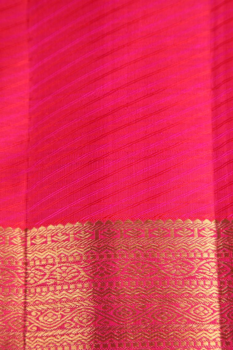 Mahome Red Kanchipuram Silk Sarees with Gold Zari Peacock Motifs view 3
