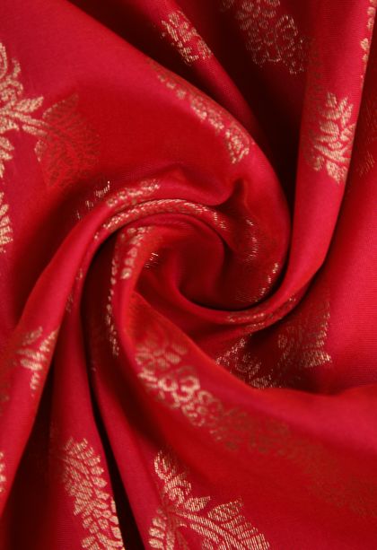 Candy Red Apoorva Silk Sarees with Gold Zari Kodi Pattern