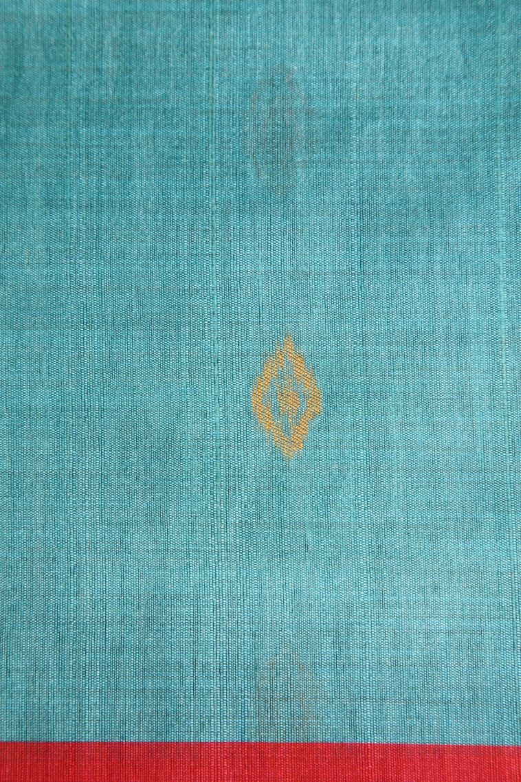 Sky Blue Semi Tussar Silk with Without Zari Zari Cross Straipes view 3