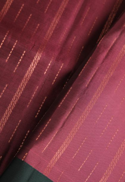 Jam Purple Soft Silk Saree with Copper Zari Rain Drops Mottif