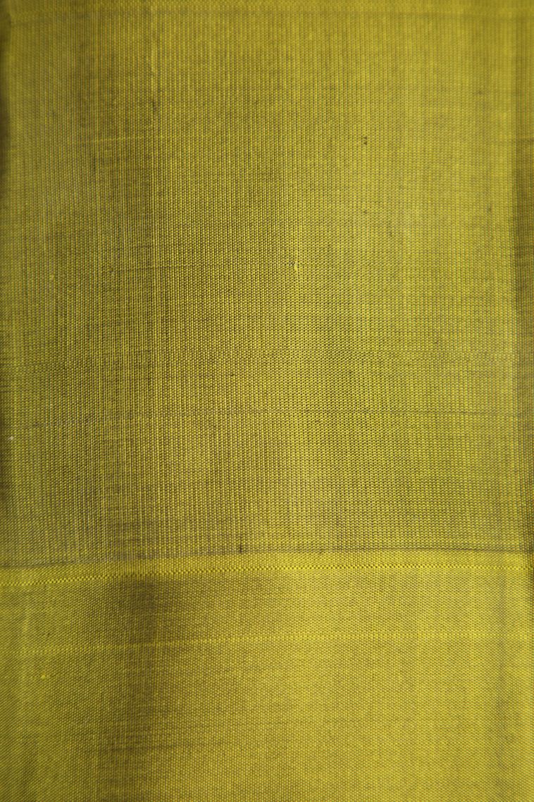 Alabaster White Soft Silk Saree with Gold Zari Plain view 3