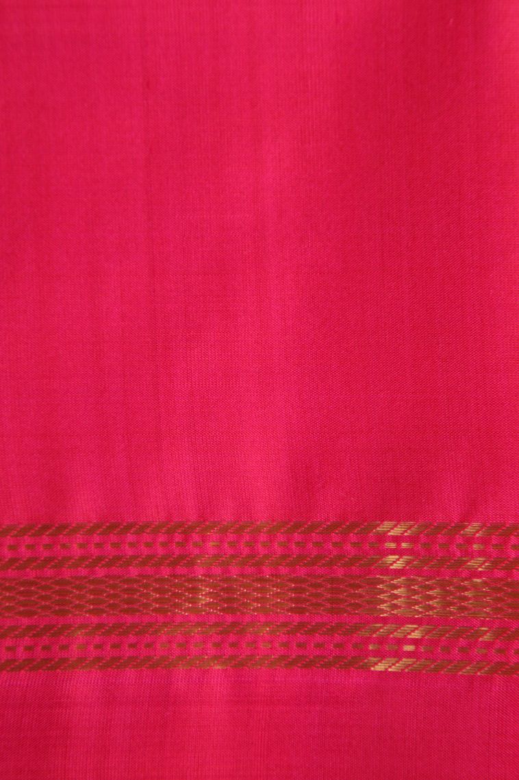 Candy Orange Soft Silk Saree with Antic Zari Circle Mottif view 3