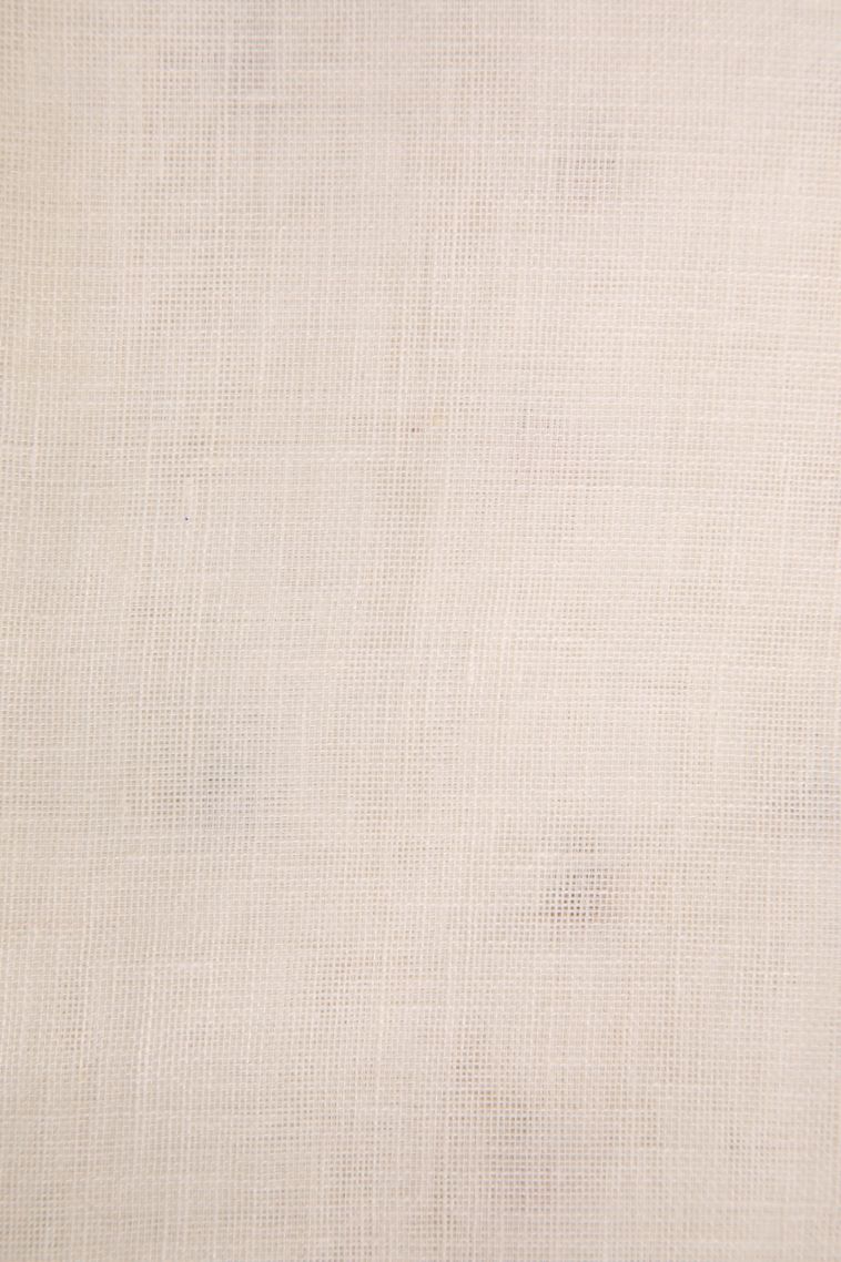 Alabaster White Linen Saree with Without Zari Zari Floral Puttas view 3