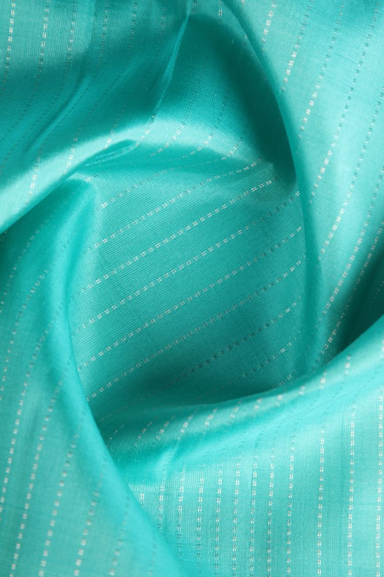 Sapphire Blue Soft Silk Saree with Silver Zari Vaira Oosi view 4