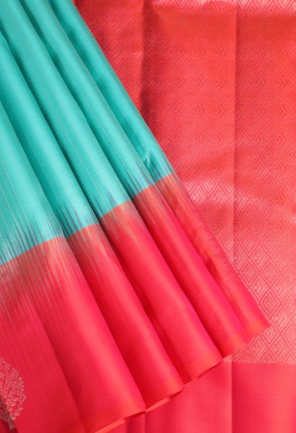 Sapphire Blue Soft Silk Saree with Silver Zari Vaira Oosi