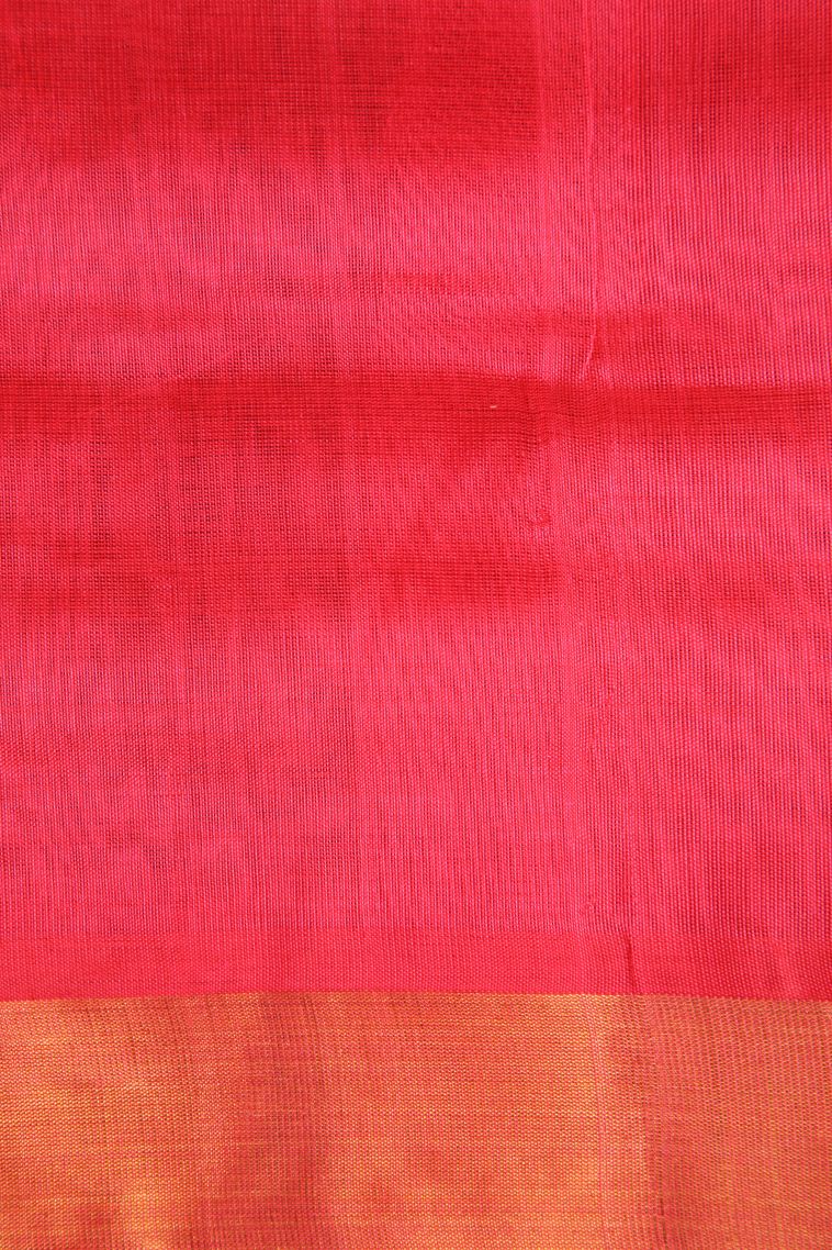 Aegean Blue Silk Cotton with Gold Zari Buttis (small Dots Or Motifs) view 3