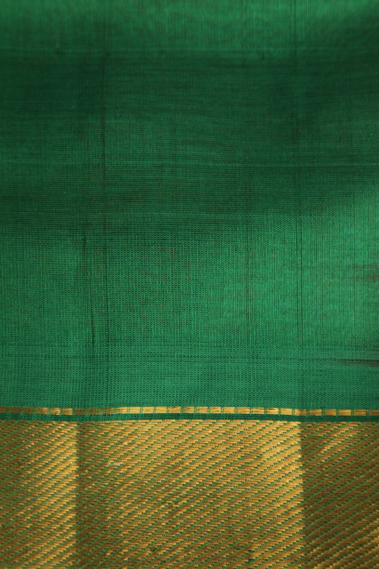 Sandstone Orange Silk Cotton with Gold Zari Plain view 3