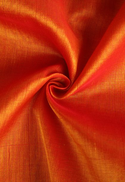 Sandstone Orange Silk Cotton with Gold Zari Plain