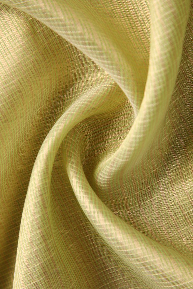 Olive Green Tissue Silk Sarees with Gold Zari Plain view 4