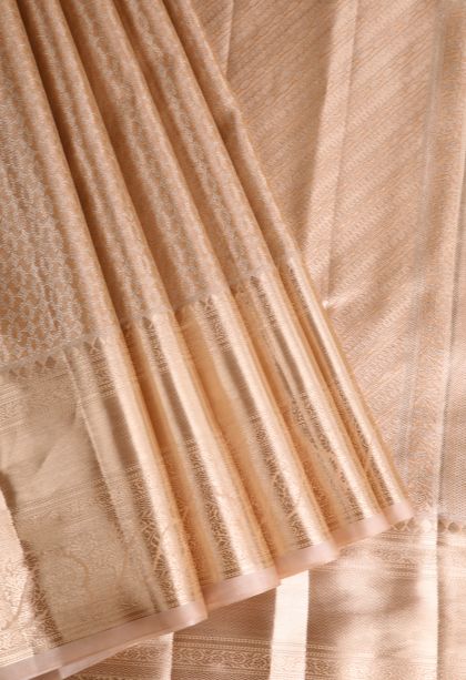 Vanilla Custard Yellow Tissue Silk Sarees with Gold Zari Floral Patterns