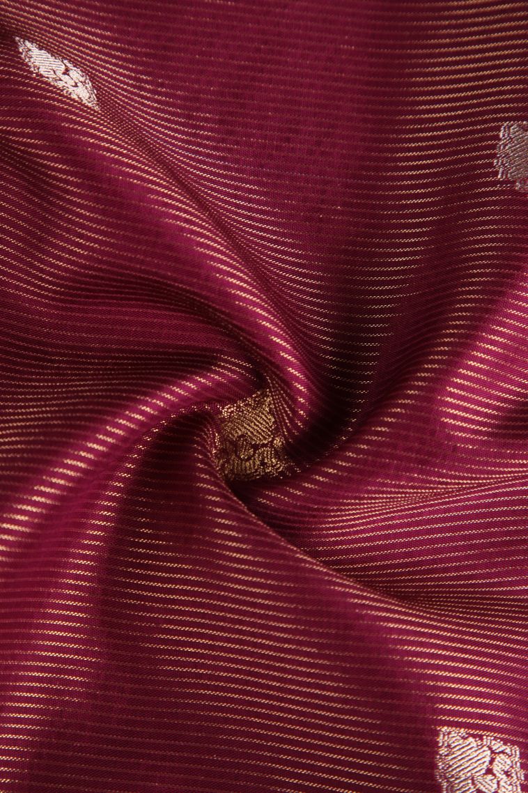 Bindi Red Banaras Sarees with Gold Zari Peacock Motifs view 4