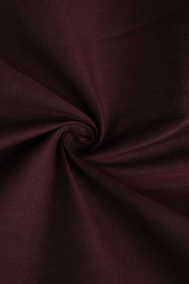 Pecan Brown Chettinad Cotton Sarees with Gold Zari Plain view 4