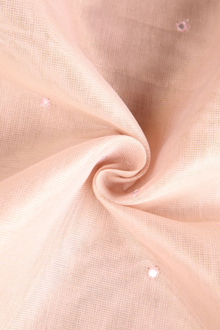 Lemonade Pink Tissue Silk Sarees with Without Zari Zari Plain view 4