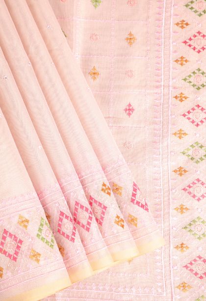 Lemonade Pink Tissue Silk Sarees with Without Zari Zari Plain