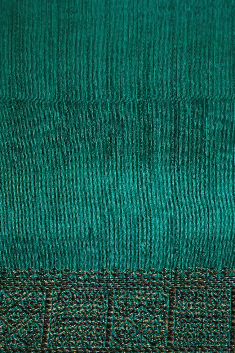 Honey Orange Semi Tussar Silk with Gold Zari Plain view 3