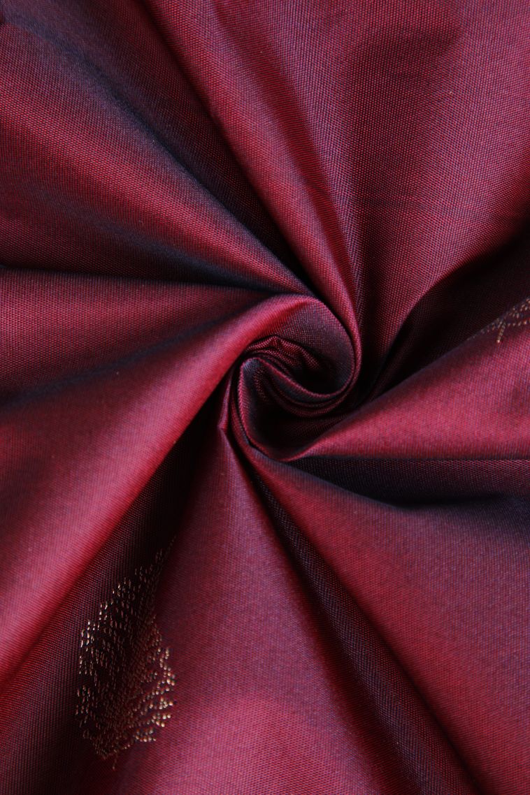 Bosenberry Purple Apoorva Silk Sarees with Gold Zari Manga view 4