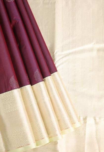 Bosenberry Purple Apoorva Silk Sarees with Gold Zari Manga
