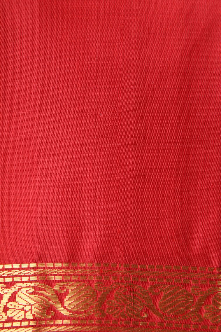 Chartreuse Green Soft Silk Saree with Gold Zari Floral Puttas view 3