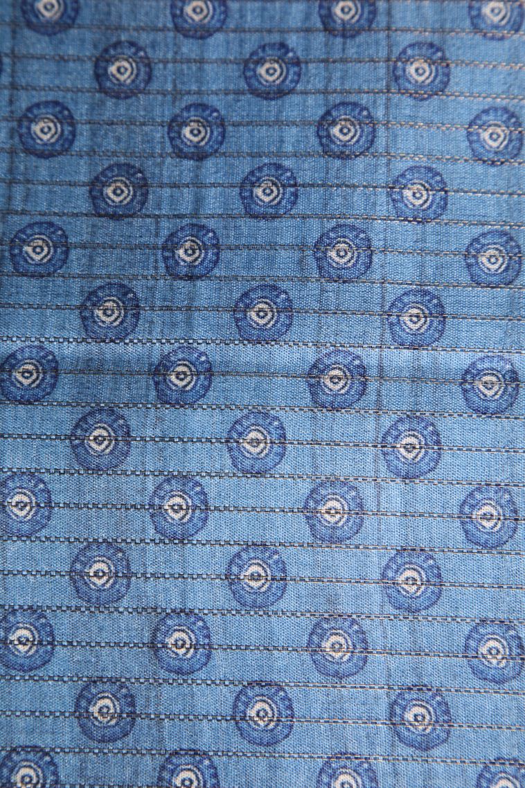 Peanut Brown Semi Tussar Silk with Gold Zari Kalam Kari Pattern view 3