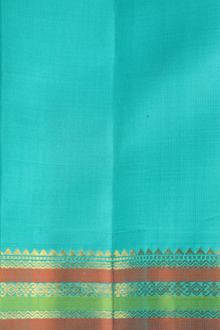 Hot Pink Kanchipuram Silk Sarees with Gold Zari Plain view 3
