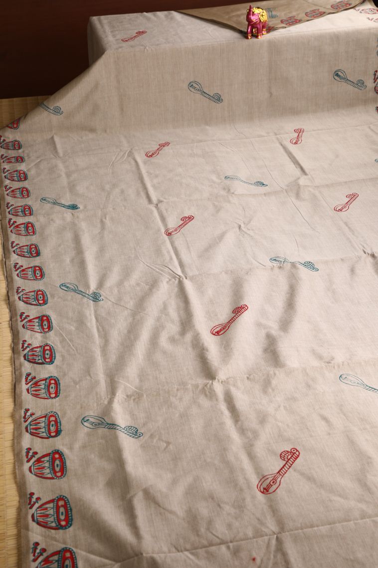 Lace White Poly Cotton Sarees with Without Zari Zari Veena Mottif view 2