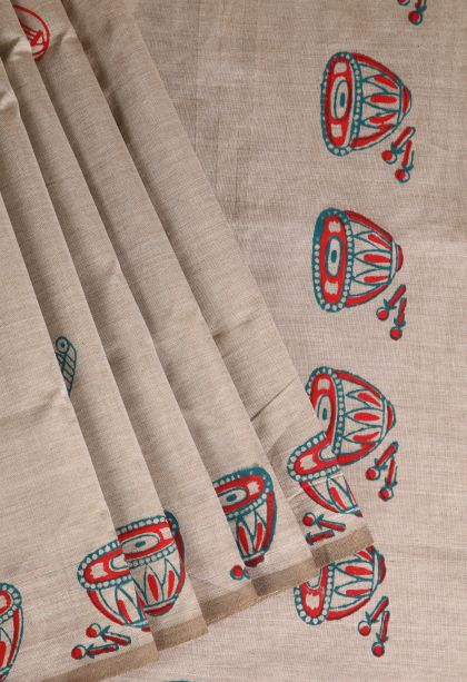 Lace White Poly Cotton Sarees with Without Zari Zari Veena Mottif