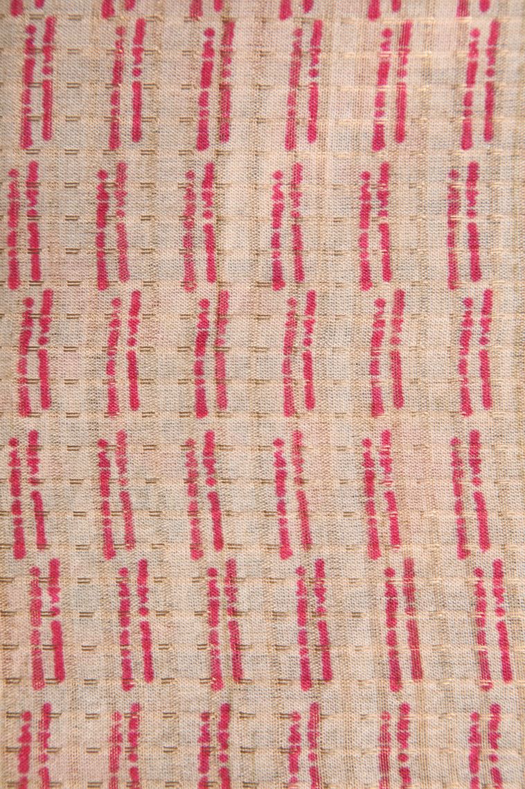 Daffane Blue Semi Tussar Silk with Gold Zari Vaira Oosi view 3