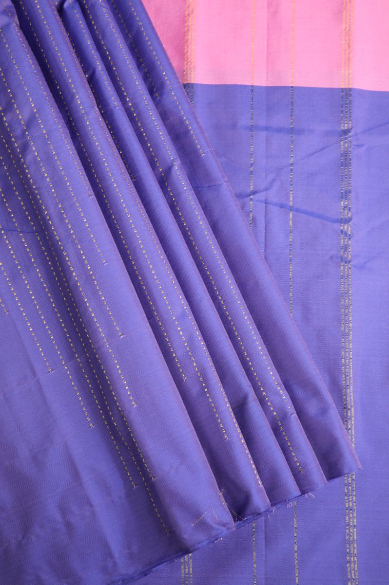 Rosewood Pink Soft Silk Saree with Gold Zari Vaira Oosi