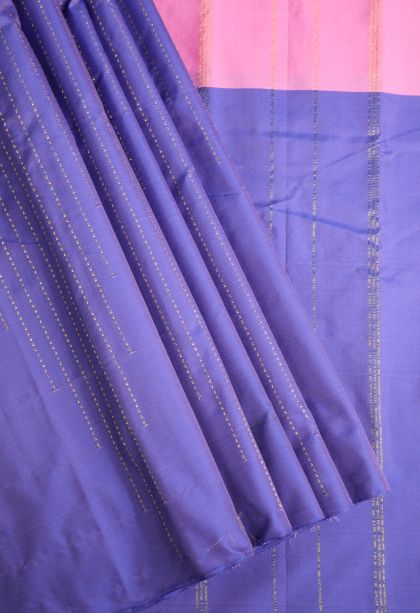 Rosewood Pink Soft Silk Saree with Gold Zari Vaira Oosi