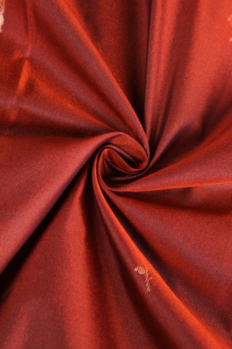 Apple Red Apoorva Silk Sarees with Gold Zari Floral Puttas view 4