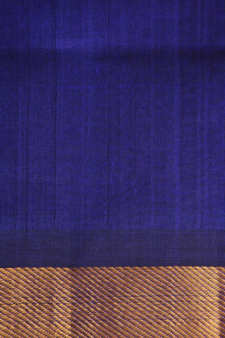 Hot Pink Silk Cotton with Gold Zari Plain view 3