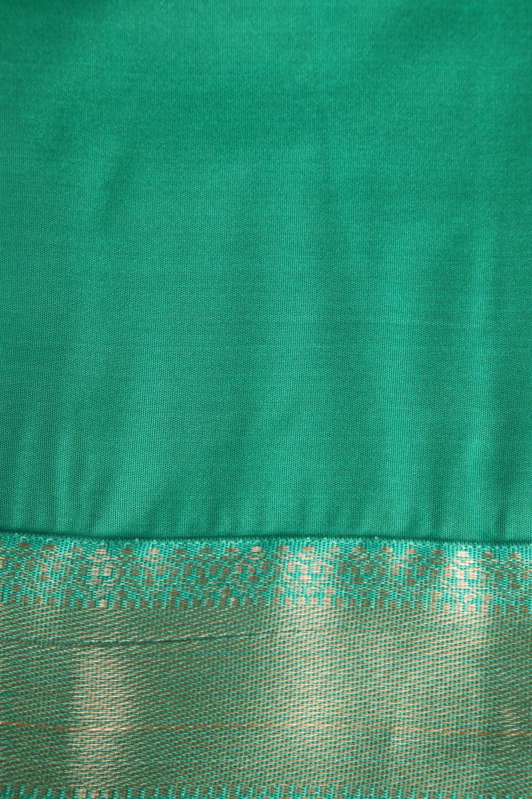 Carob Brown Apoorva Silk Sarees with Gold Zari Floral Puttas view 3