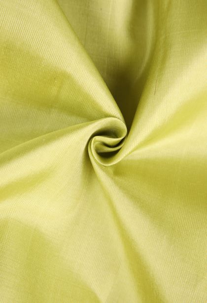 Pickle Green Soft Silk Saree with Gold Zari Floral Puttas