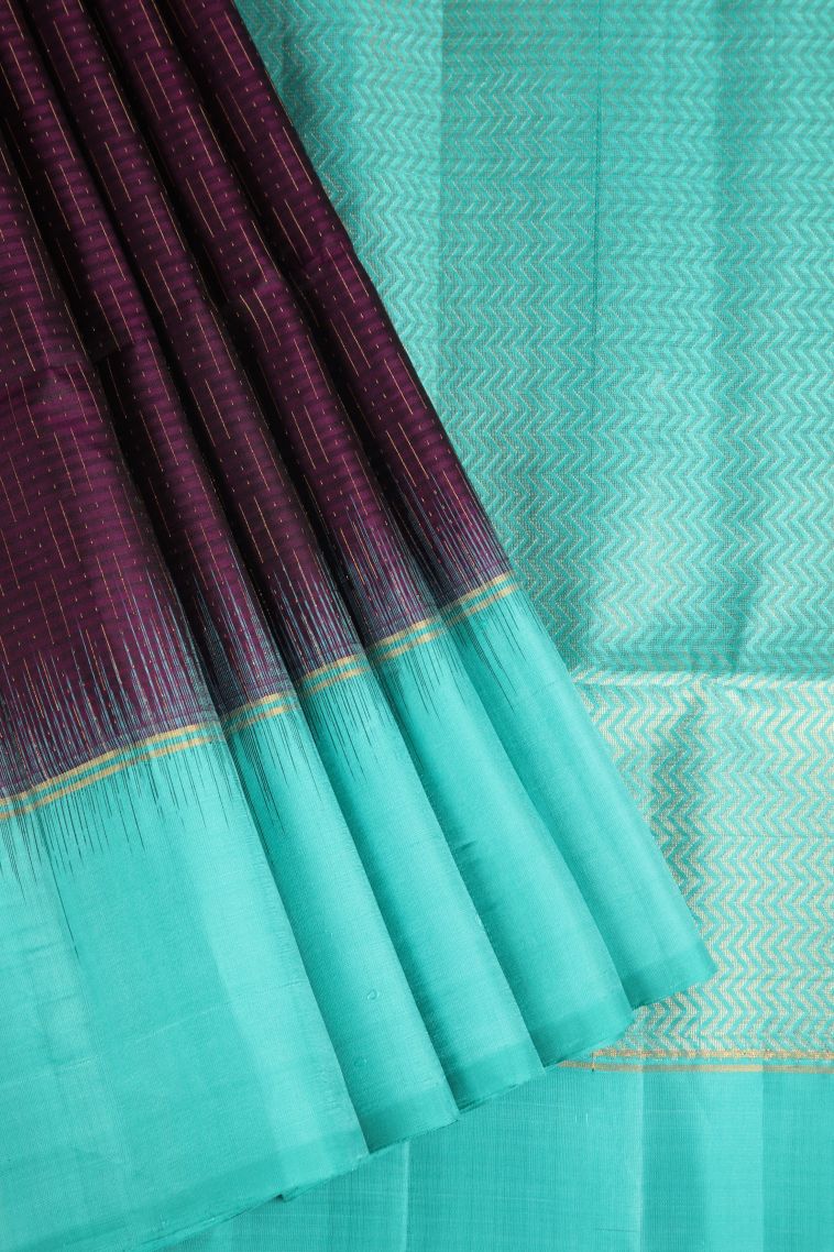 Grape Purple Soft Silk Saree with Gold Zari Buttis (small Dots Or Motifs) view 1