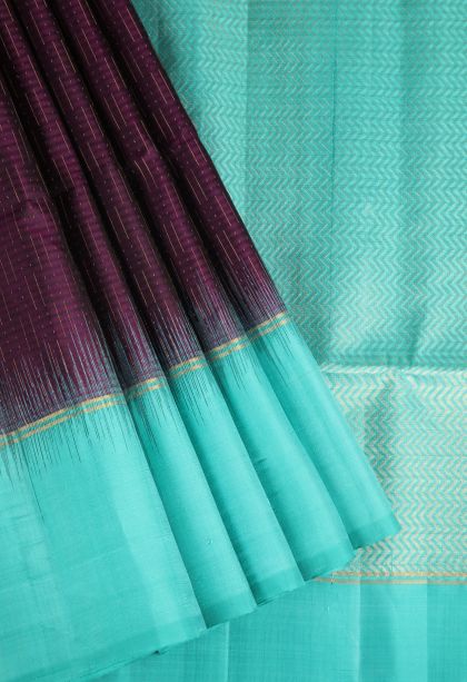 Grape Purple Soft Silk Saree with Gold Zari Buttis (small Dots Or Motifs)