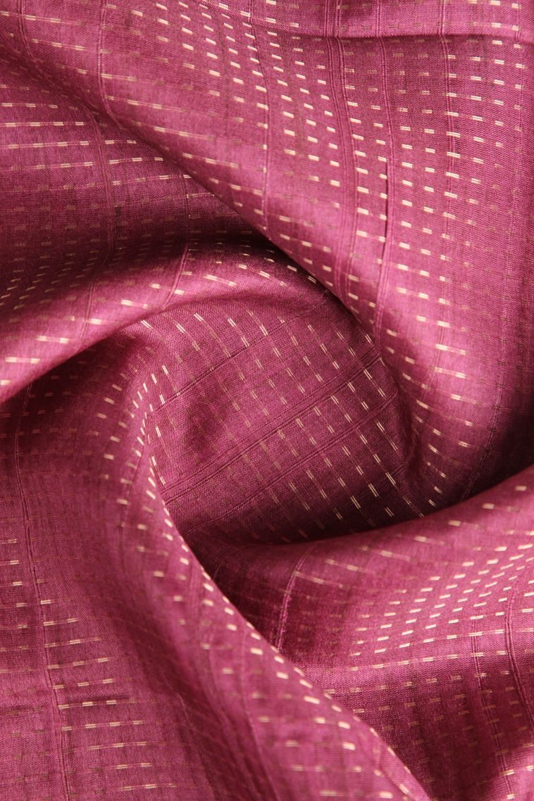 Magenta Purple Semi Tussar Silk with Gold Zari Vaira Oosi view 4
