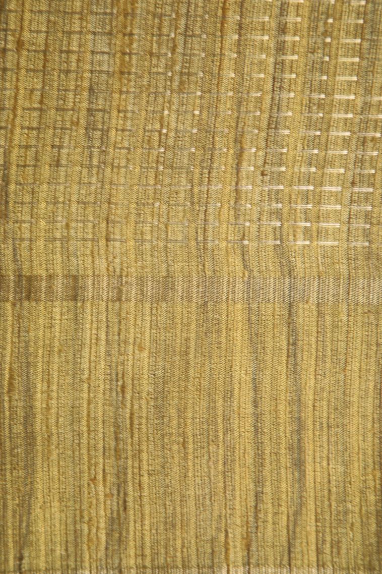 Parchment White Jute Sarees with Gold Zari Vaira Oosi view 3