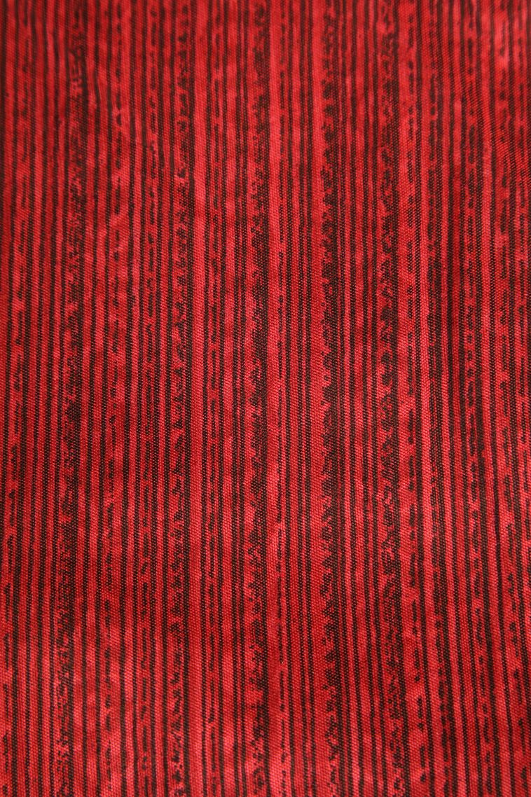 Amber Orange Semi Tussar Silk with Gold Zari Pochamballi Pattern view 3