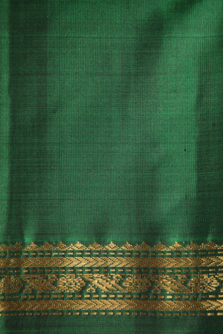 Strawberry Pink Soft Silk Saree with Gold Zari Floral Patterns view 3