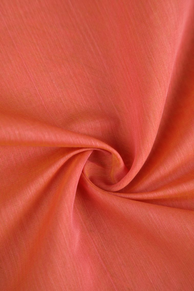 Coral Pink Silk Cotton with Gold Zari Floral Puttas view 4
