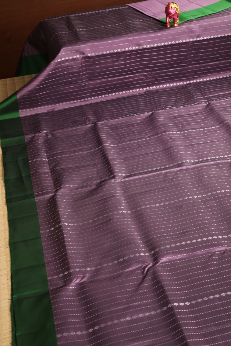 Mauve Purple Soft Silk Saree with Silver Zari Buttis (small Dots Or Motifs) view 2