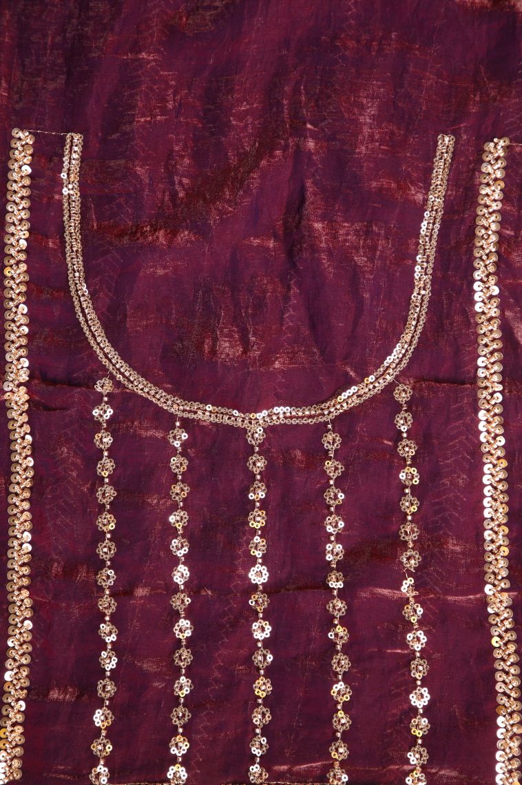 Bosenberry Purple Designer Sarees with Without Zari Zari Beeds And Stone Work view 3